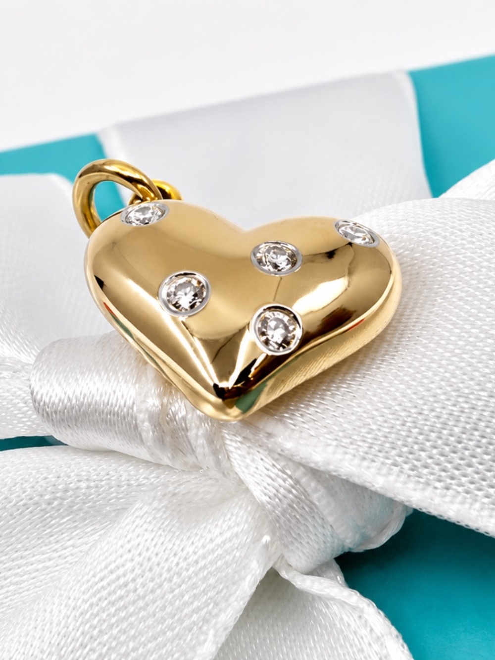Tiffany & Co 18k Rose Gold Platinum Diamond Etoile Heart